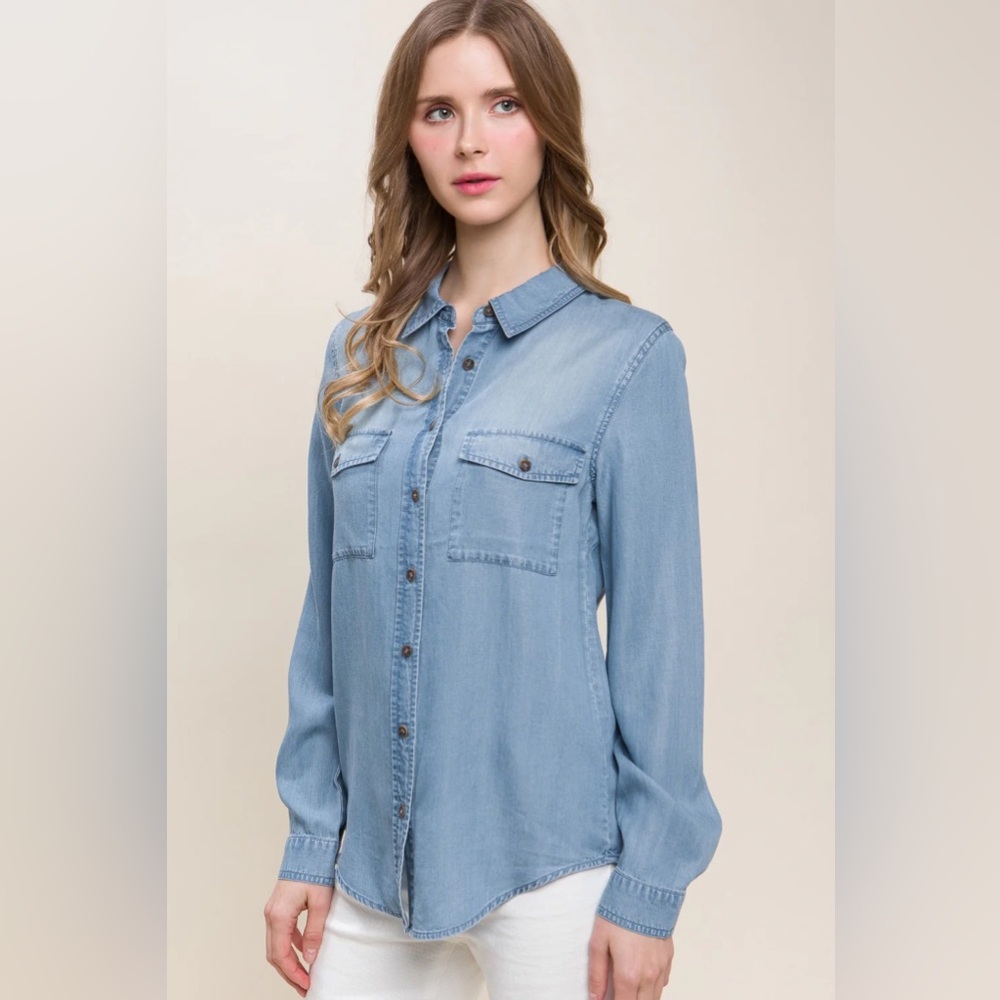 Love Tree jean Button-Up shirt